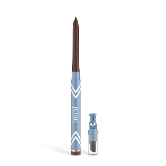 PrimeEyes Glide Eyeliner for Mature Women – Waterproof, Long-Stay and Mess-Proof – Gel Creme Texture, Discreet Sharpener and Effective Smudger (Mocha Shimmer)