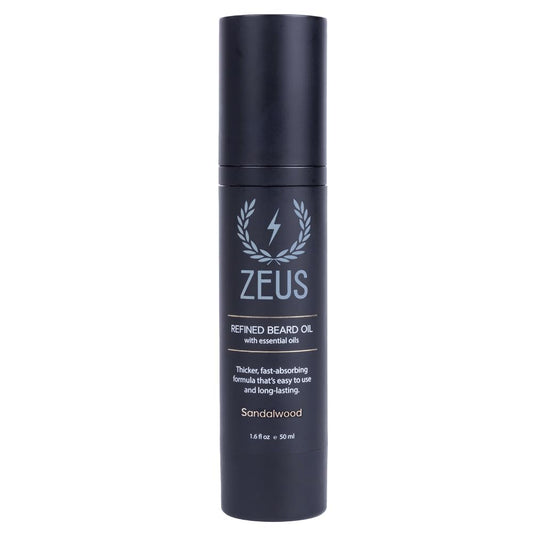 ZEUS Refined Beard Oil for Men, Leave-In Conditioner for Beard & Mustache, Softens Hair, Fights Dryness & Itch (Made in USA) Sandalwood