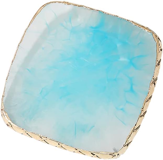 Square Nail Art Palette Painting Makeup Palette Tray Cosmetic Nail Gel Polish Colors Mixing Pallet Blue