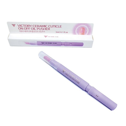 1PCS Ceramic Cuticle On/Off Oil Pusher Cuticle Pusher (Light purple)