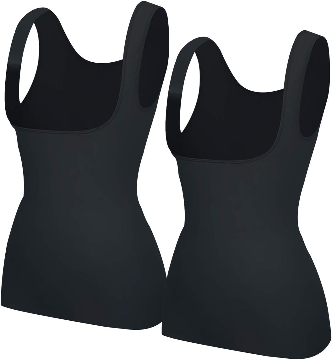 EUYZOU Women's Underbust Shapewear Tank Tops - Seamless Tummy Control Compression Camisole Tops Slimming Tank