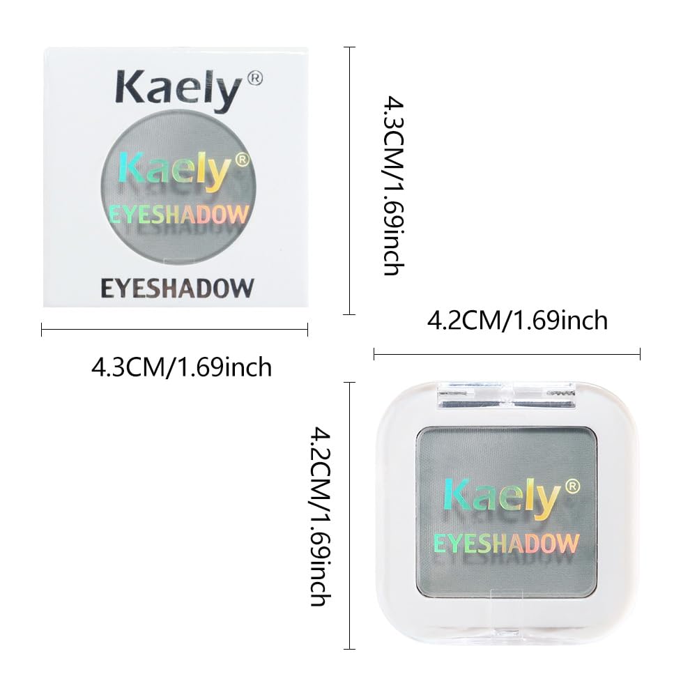 Kaely Pressed Single Eyeshadow Makeup, Smoky Gray Matte Highly Pigmented Monochrome Eye Shadow Palette, Waterproof Neutral Powder Mini Eyeshadow, sombras para ojos, Lightweight Blendable, 10