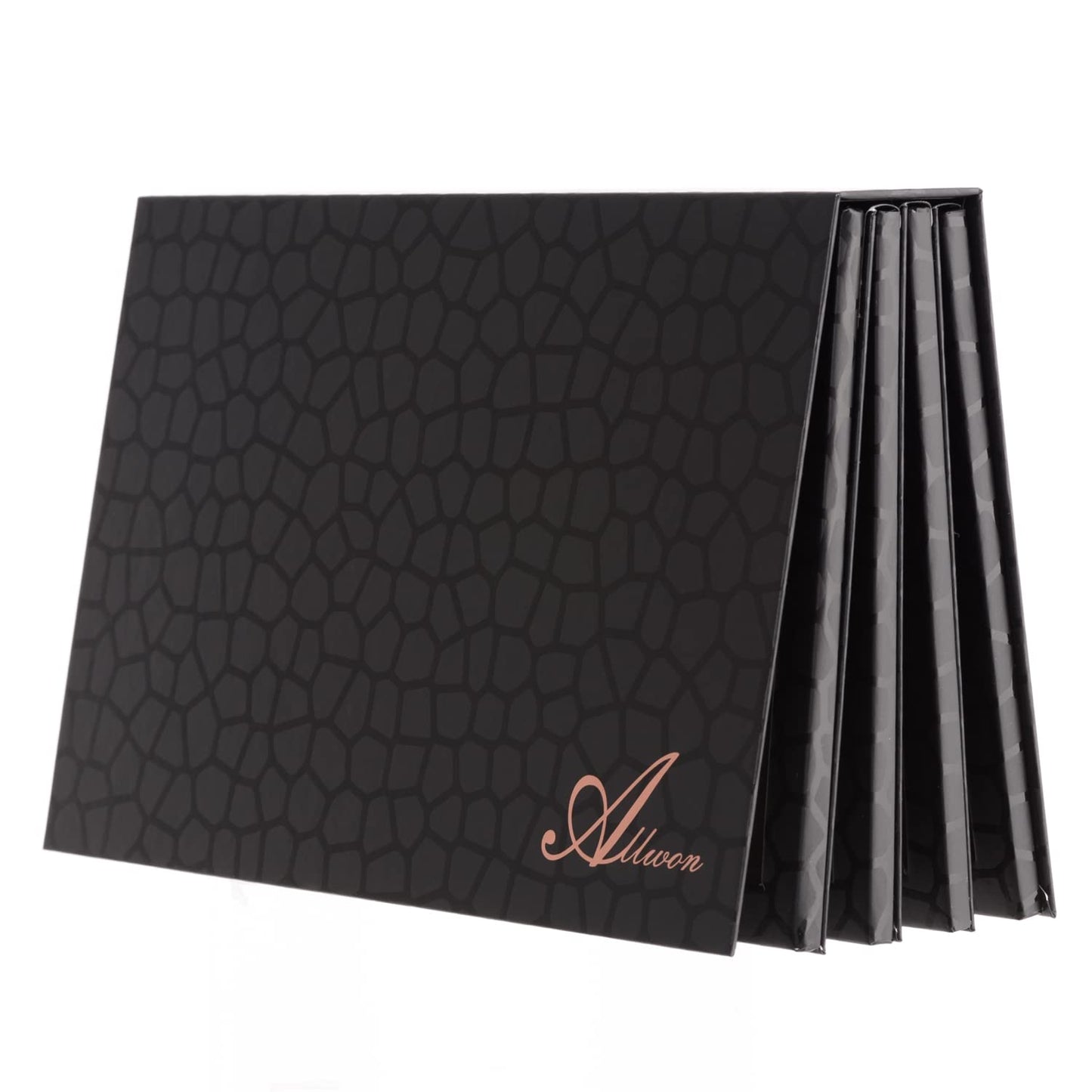 4-Layer Book Shaped Magnetic Palette Large Empty Makeup Palette Storage Box for Eyeshadow Lipstick Blush Powder (Black)