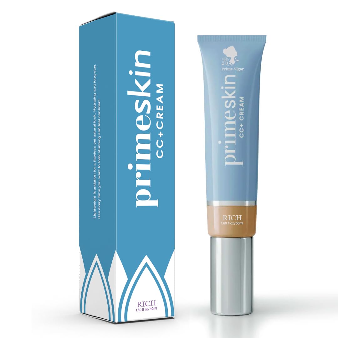 Primeskin Cc Cream for Older Women,Korean Cc Cream, Self Adjusting for Mature Skin, Satin Skin Korean 1.69 Fl Oz/50ml (RICH)