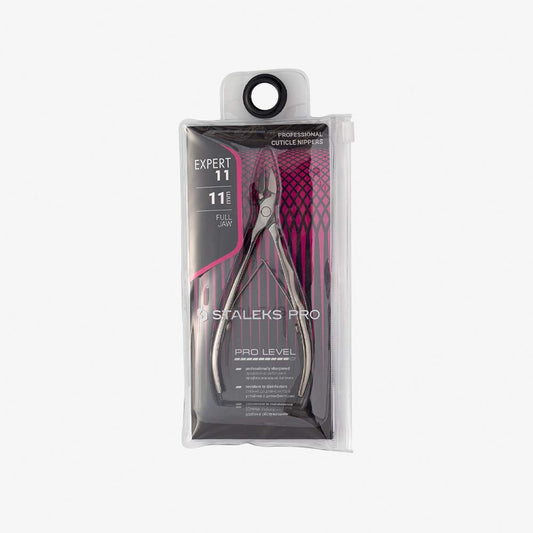 Staleks EXPERT 11 Cuticle Nippers 11 mm – Elongated Ergonomic Handles – Straight Blades with Protrusion for Efficient Trimming