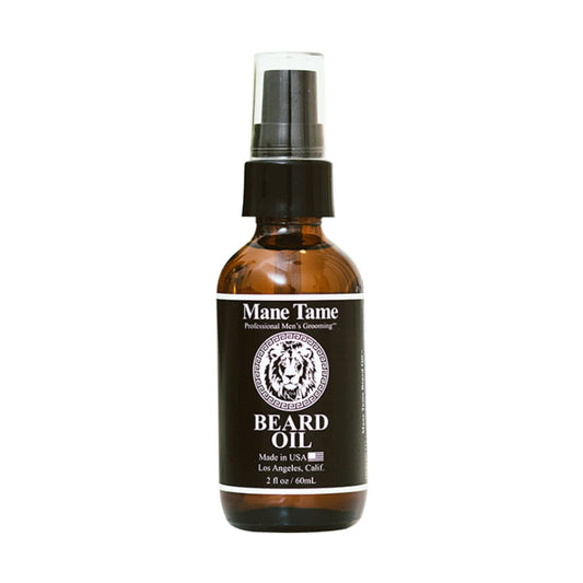 MANE TAME Beard Oil - Made with Certified Organic Hemp Oil - No Fuss Pump 2 oz. Bottle - Softens Your Beard and Stops Itching - Great Beard Oil and Conditioner For Men