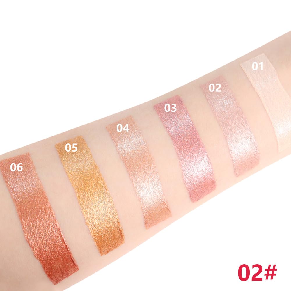 Pale Rose Gold Shimmer Cream Eye Shadow Stick Makeup for Women, Pale Rose Gold Shimmer Matte Eye Shadow Brightener Stick for Eyes Waterproof Eyeshadow Pencil Applicator Blendable for Eye Highlight 02