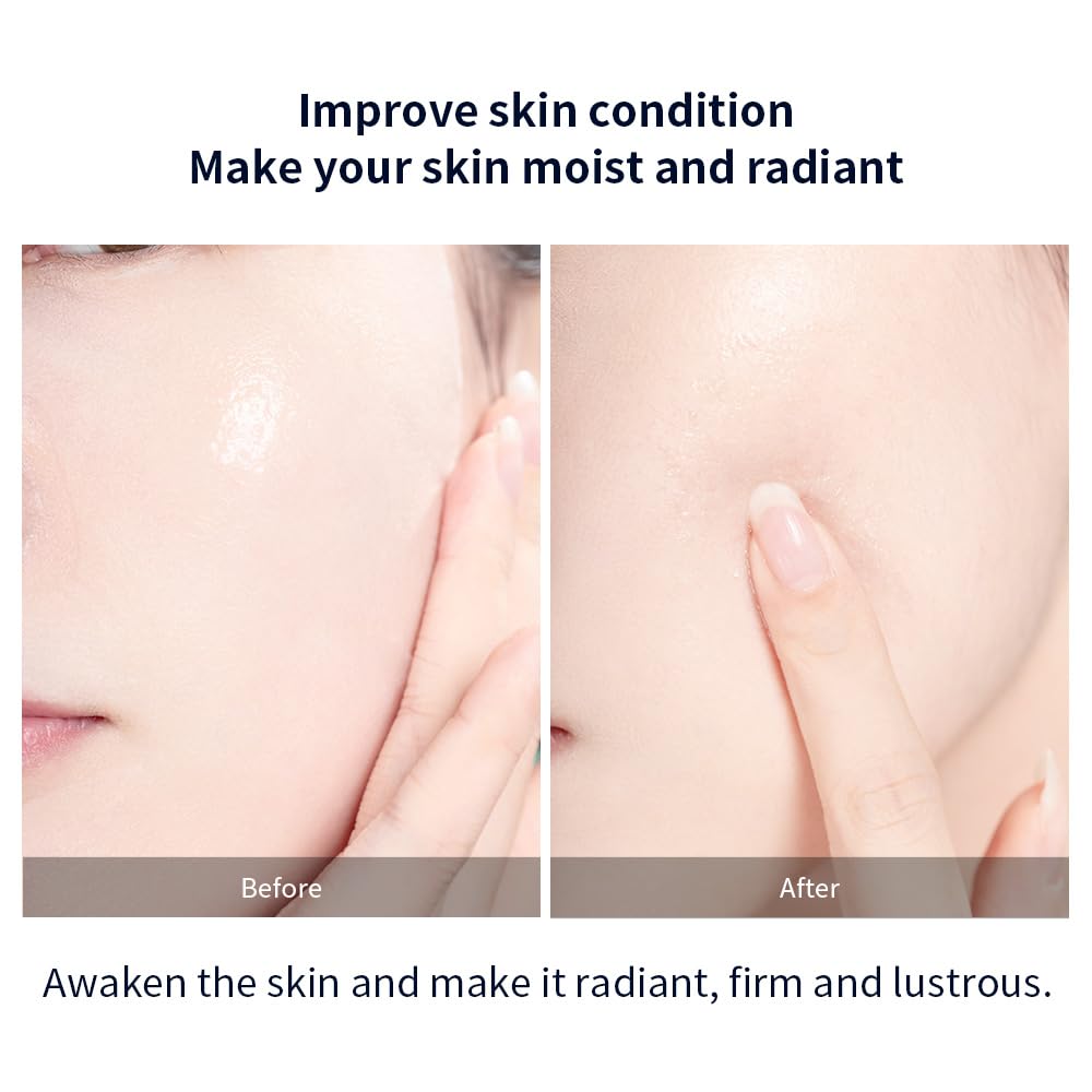 REAL DEEP Hyaluronic Acid Glow Mask - Brightening Face Mask for Dull & Tired Skin, Antioxidant Treatment with Ferment Extract, Fights Dryness & Roughness for Even, Radiant Tone, 5 Count