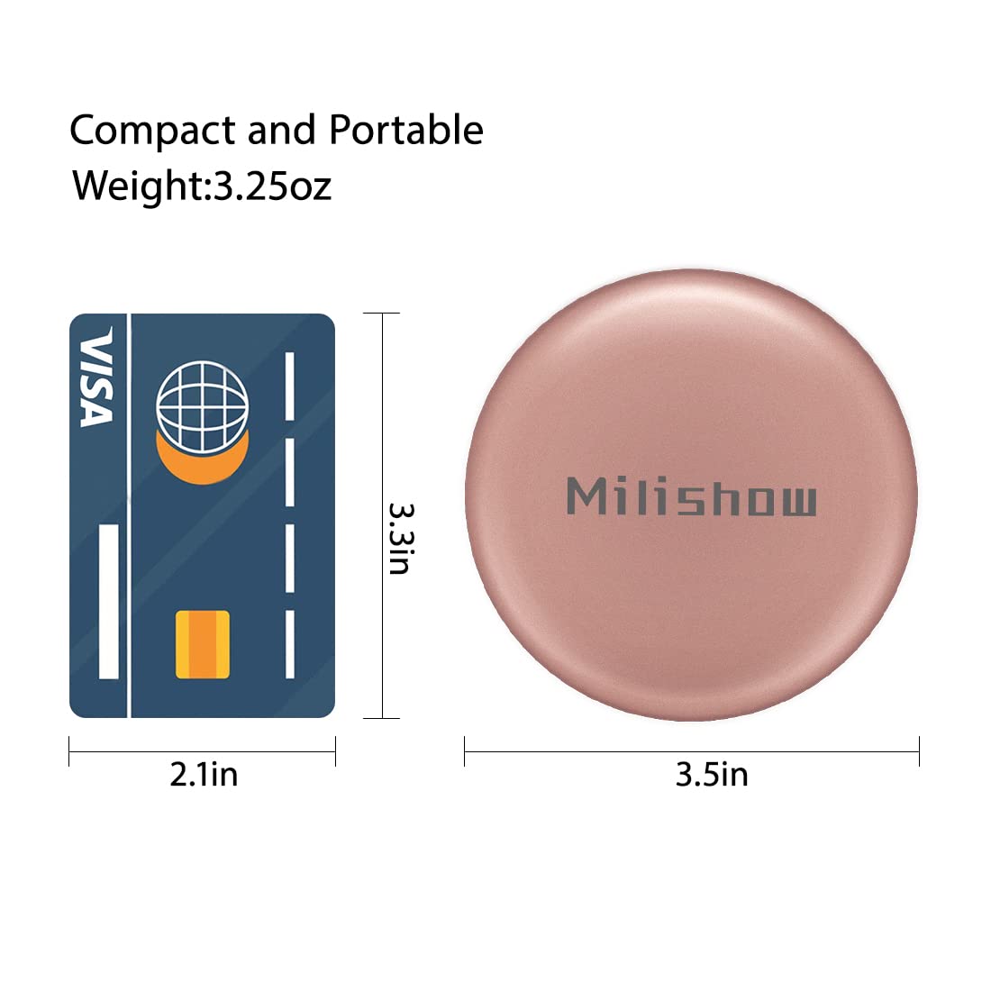 Compact Mirror with LED Light,1x/10x Magnifying Rechargeable Mirror,3.5in, Dimmable Travel Mirror for Purse,Pocket,Handheld 2-Sided Makeup Mirror