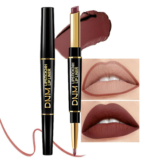 evpct 1Pcs Matte Lip Liner and Lipstick Combo Set Kit for Women, Magic Neutral Lipsticks 24 Hours Original Lipstick and Lips Liner Pencil Stain Gloss Makeup Long Lasting Waterproof,32# MORE TRUFFLE