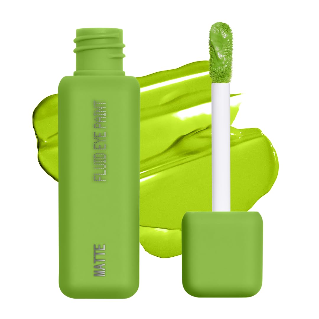 aboutface Matte Fluid Eye Paint Vertigo Flowers – High-Pigment Liquid Eyeshadow, Long-Lasting, No-Budge Matte Finish, Vegan & Cruelty-Free (Bright Green)