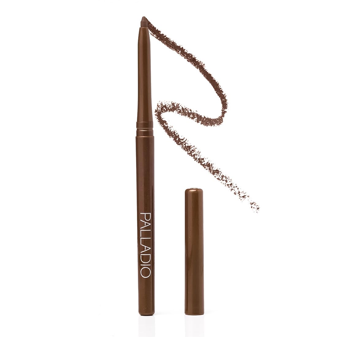 Palladio Retractable Waterproof Eyeliner, Richly Pigmented Color and Creamy, Slip Twist Up Pencil Eye Liner, Smudge Proof Long Lasting Application, All Day Wear, No Sharpener Required, Brownie