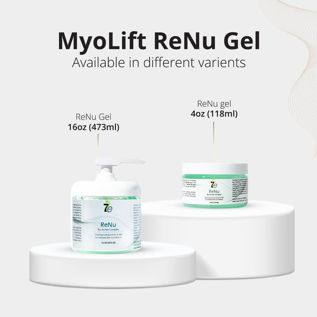 7eWellness Myolift ReNu Conductive Gel for Microcurrent, Renu Microcurrent Conductive Gel for Face Dry Skin(4oz / 118ml)