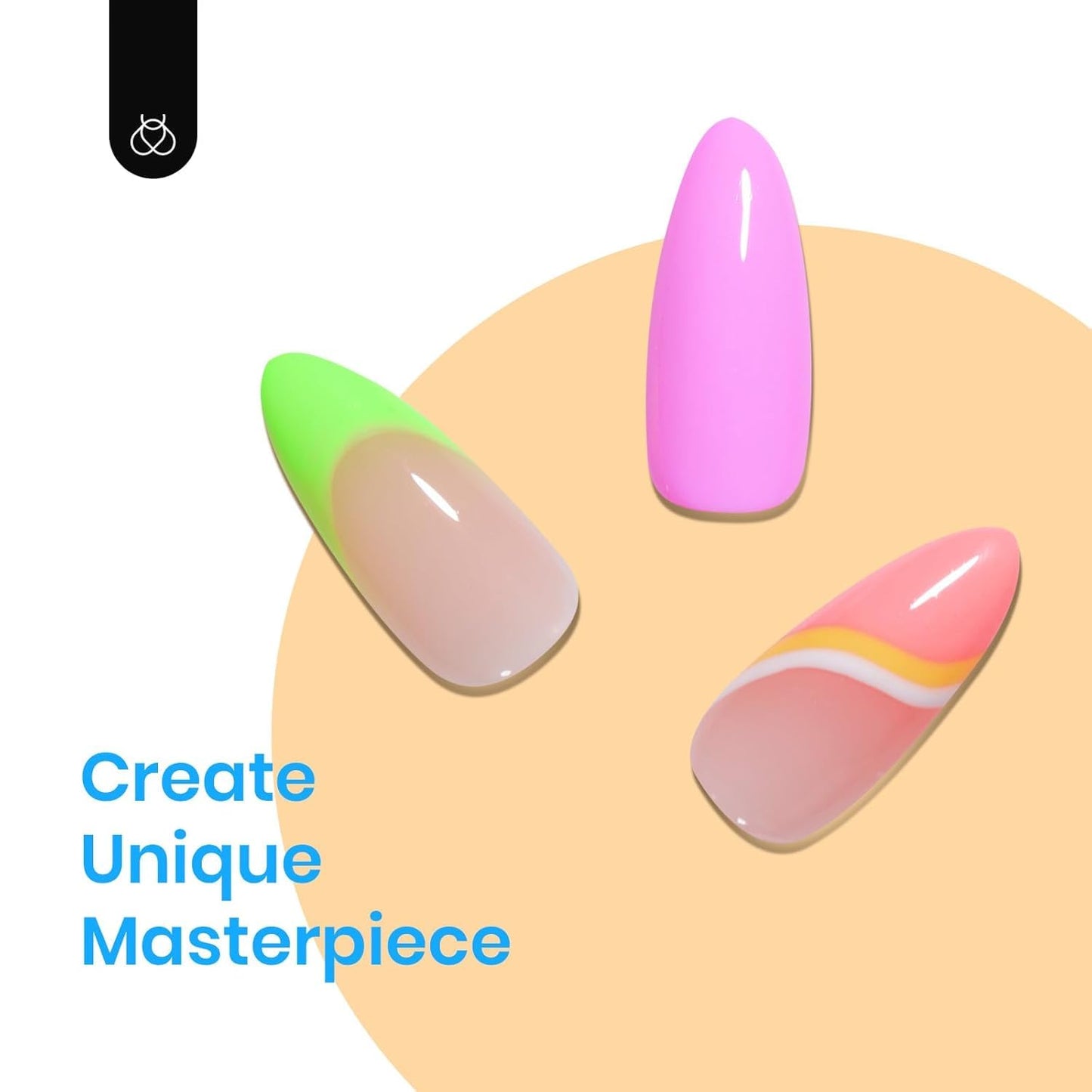 Beetles Halloween Gel Nail Polish Set, Bright Rainbow Collection 6 Colors Hot Pink Blue Yellow Green Soak Off UV LED Neon Gel Nail Polish Kit Gift for Women