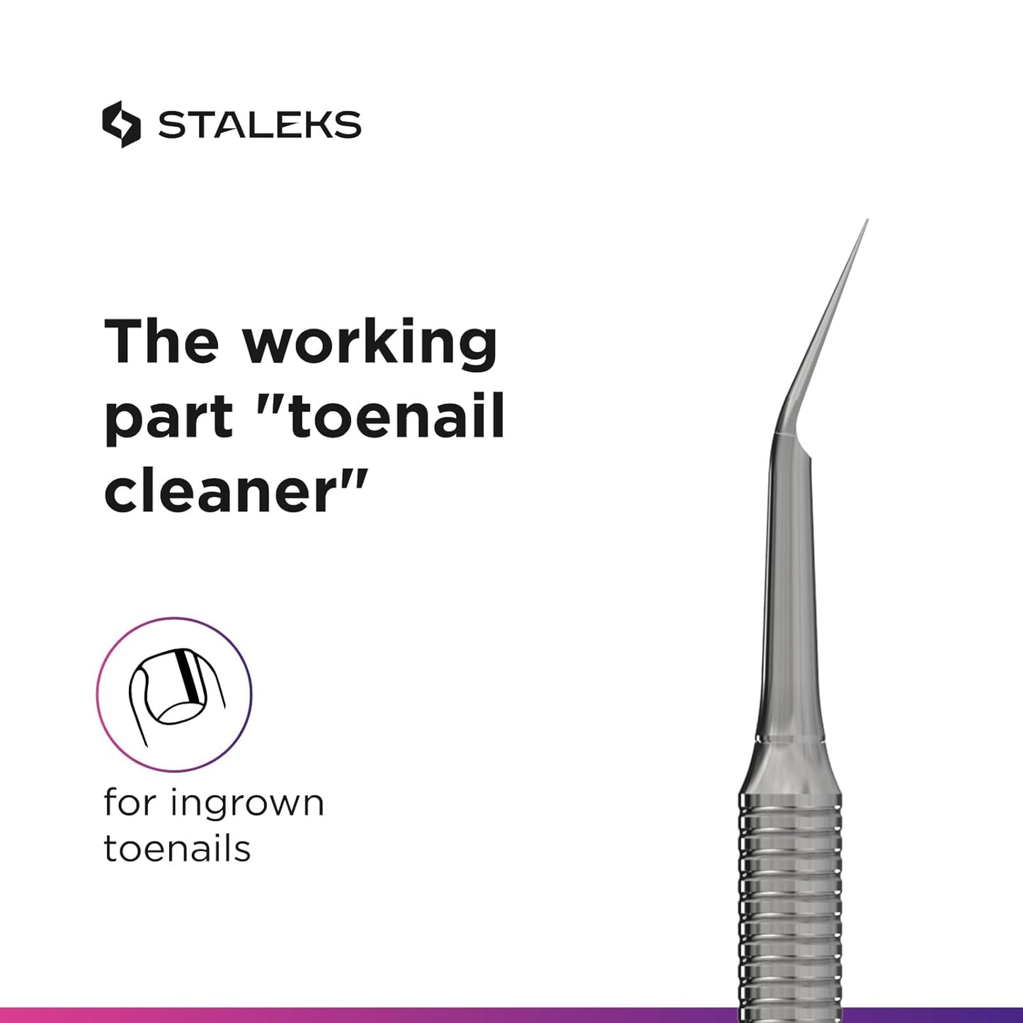 Staleks Pro Expert 20 Pedicure Curette Type 1 – Hemisphere Curette and Toenail Cleaner – Stainless Steel – for Professional Pedicure