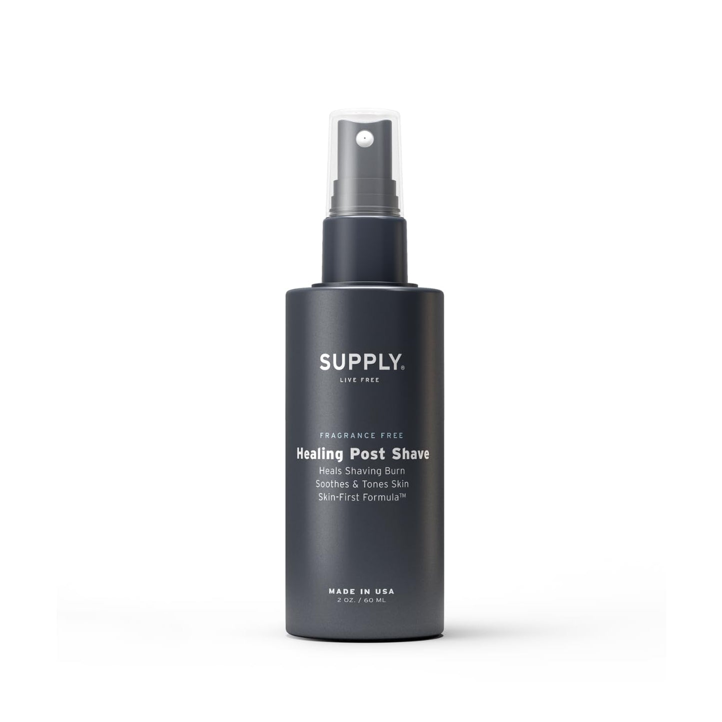 SUPPLY Healing Post Shave- Fragrance Free After Shave- Alcohol- Free Soothing Formula for Men- Nourishes, Soothes and Boost Cell Repair- for Sensitive and Acne-Prone Skin- 2 oz. Bottle