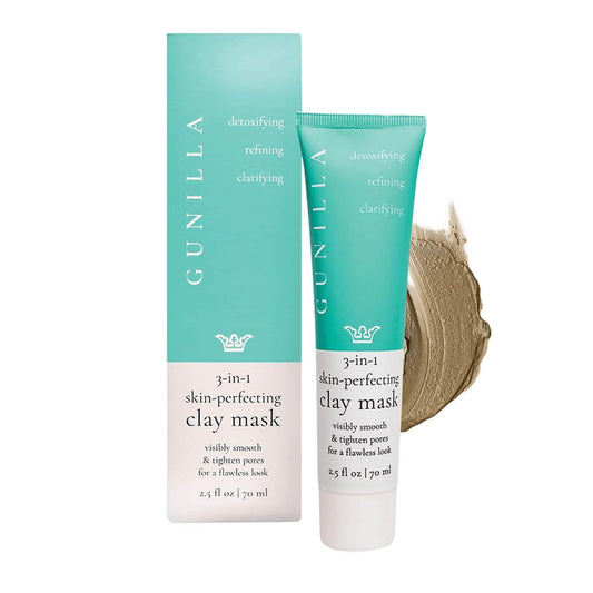 GUNILLA Skin Perfecting Clay Mask, Vegan, No Additives, 3-in-1 Deep Pore Cleansing Facial Mask, Refining, Detox & Spot Treatment, All-Natural, Pro-Grade, 35 Clay Masks 2.5 fl oz - Made in Sweden.