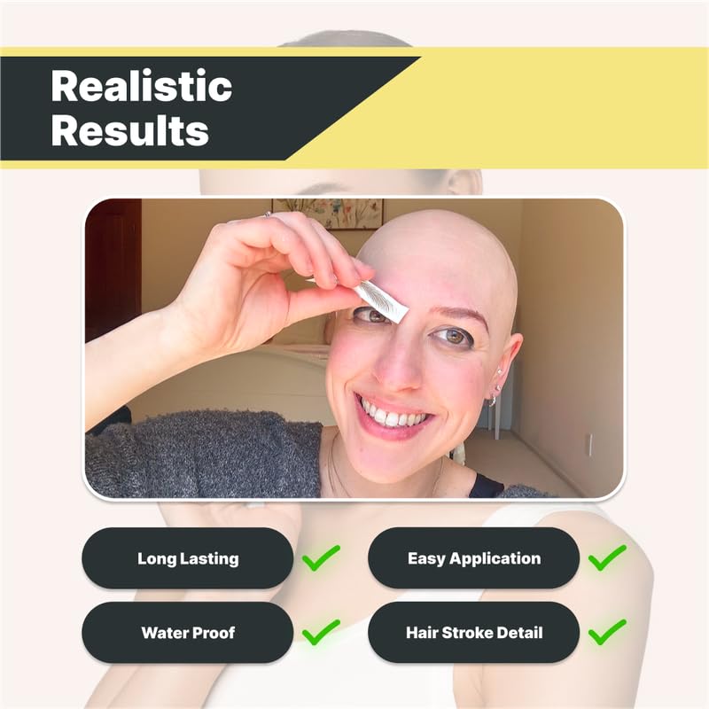 50 Pairs Dark Brown Temporary Eyebrow Tattoos, Waterproof and Smudge-Proof Dark Everyday Style Realistic Eyebrow Stickers for Men & Women, Easy to Apply, Won't Work on Existing Brows