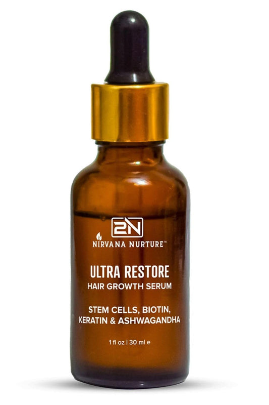 Ultra Restore Hair Growth Serum -Promote Fuller Hair Growth and Reduce Hair Loss, Nurtures Hair Follicle, Hydrates the Scalp, Detox Scalp -Stem Cells, Ashwagandha, Biotin, Keratin