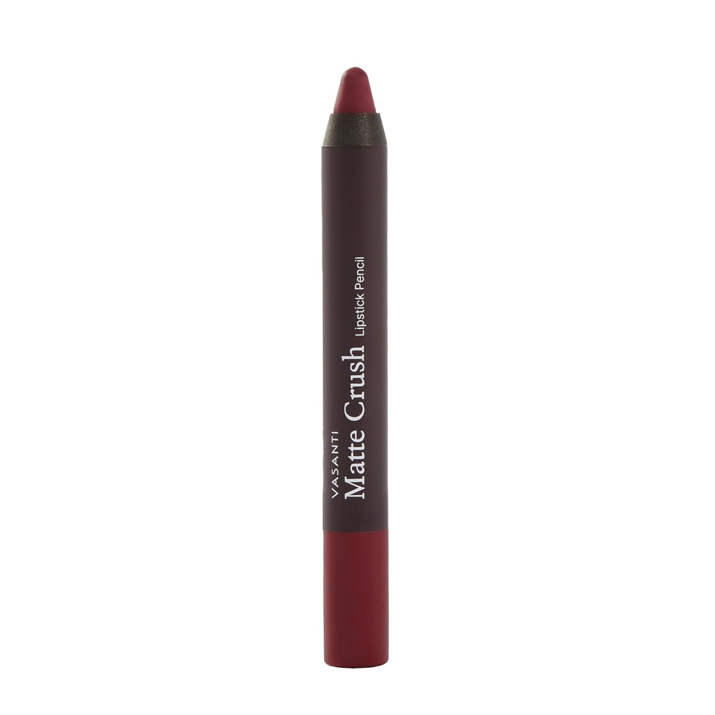 VASANTI Matte Crush Lipstick Pencil – Rosy Pout Medium Pink Brown – Soft, Velvety Matte Finish, Waterproof, Smooth Application – Natural, Vegan, Paraben-Free Lip Color