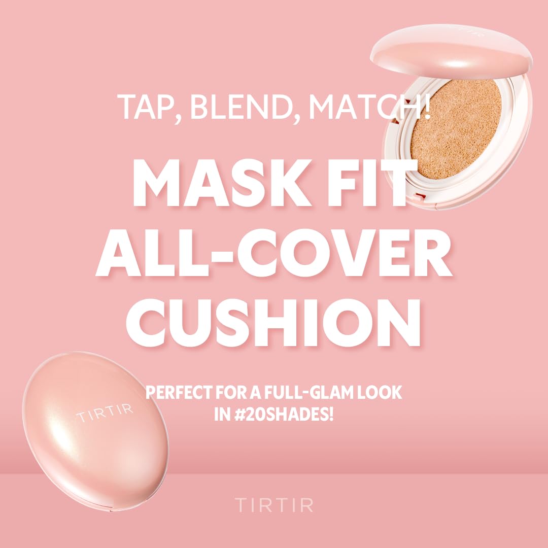 [*Mini Size*] TIRTIR All Cover Pink Cushion | Korean Cushion Foundation, (#27N Camel, 0.15 Fl Oz)