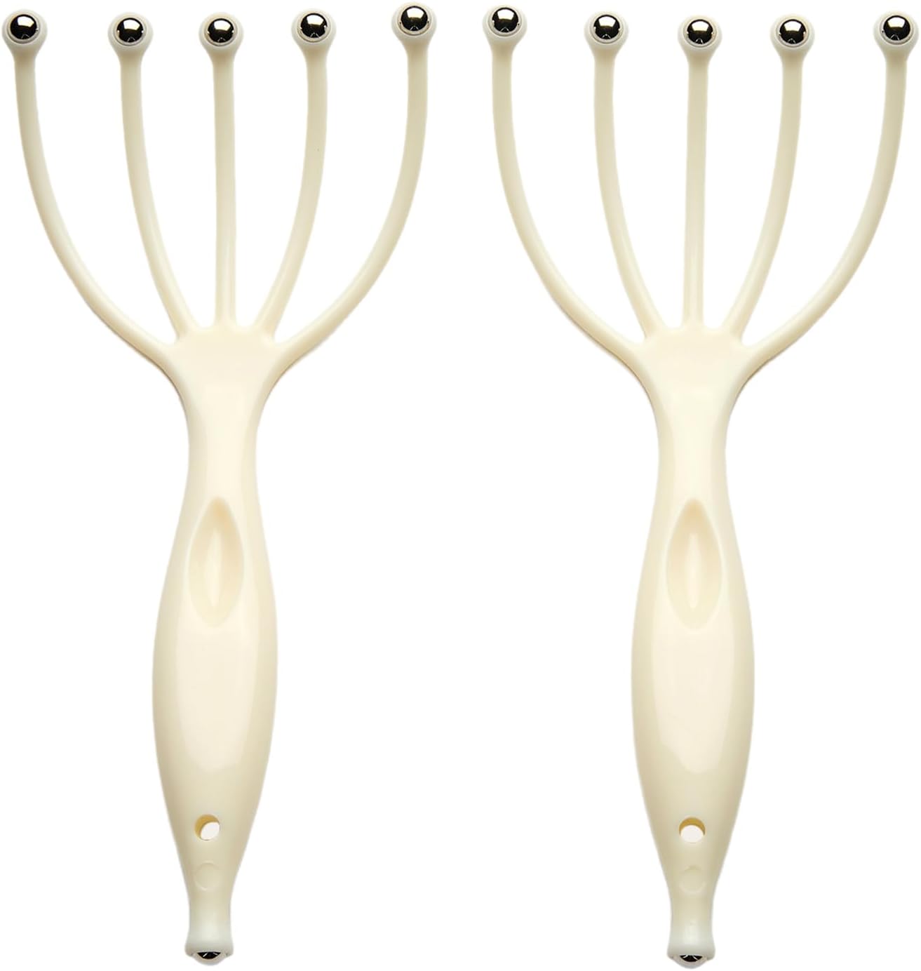 Head Massager,Protable Handheld SPA Scalp Massage Tool for Deep Relaxation & Stress Reduction Wet and Dry in The Office Home SPA (2-Pack) (White White)