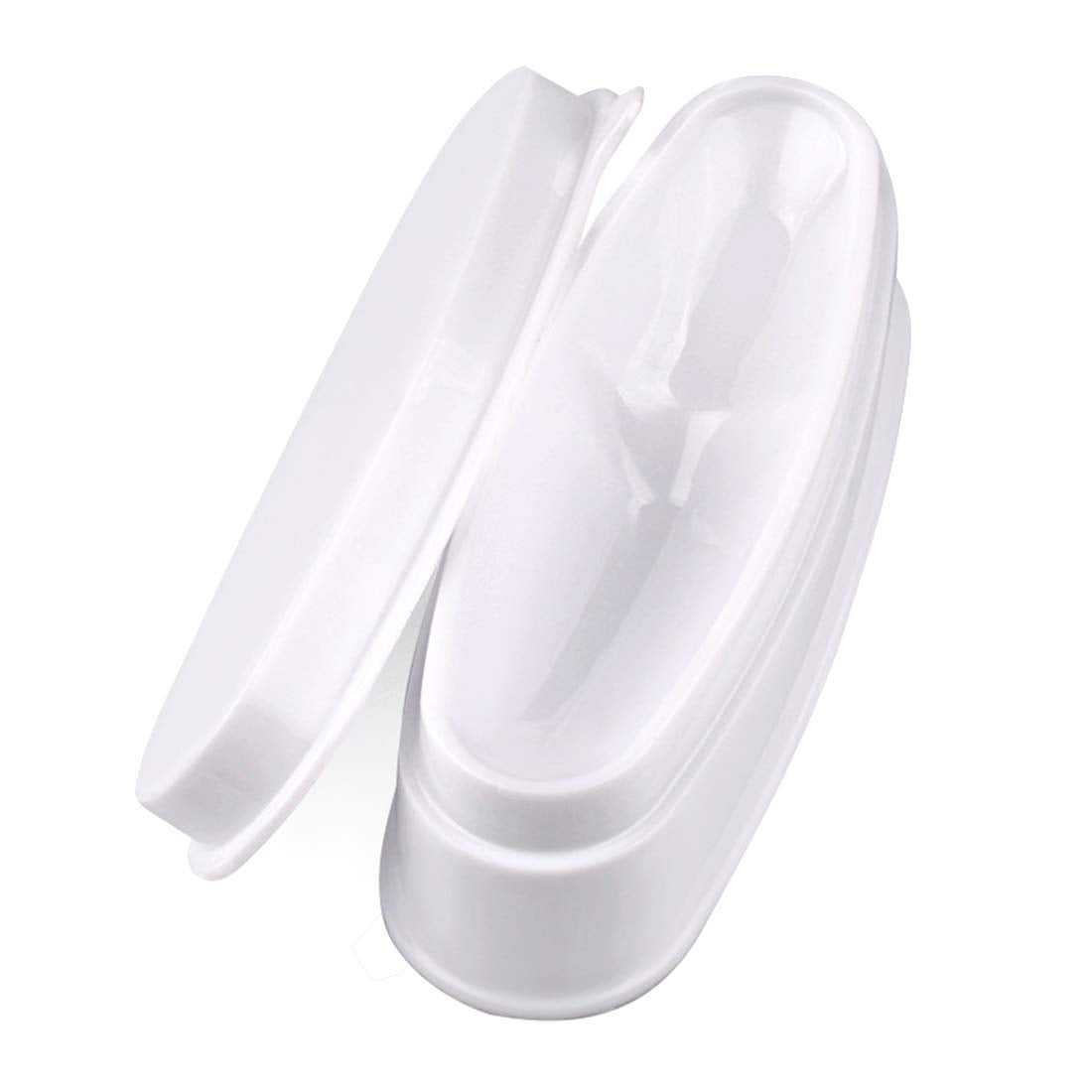 ABS Durable Easy French Dip Tray Dipping Powder Container Dual Use for Short Extended Nails Molding for White Pink Smile Line Pack of 1, HJ-NAT117