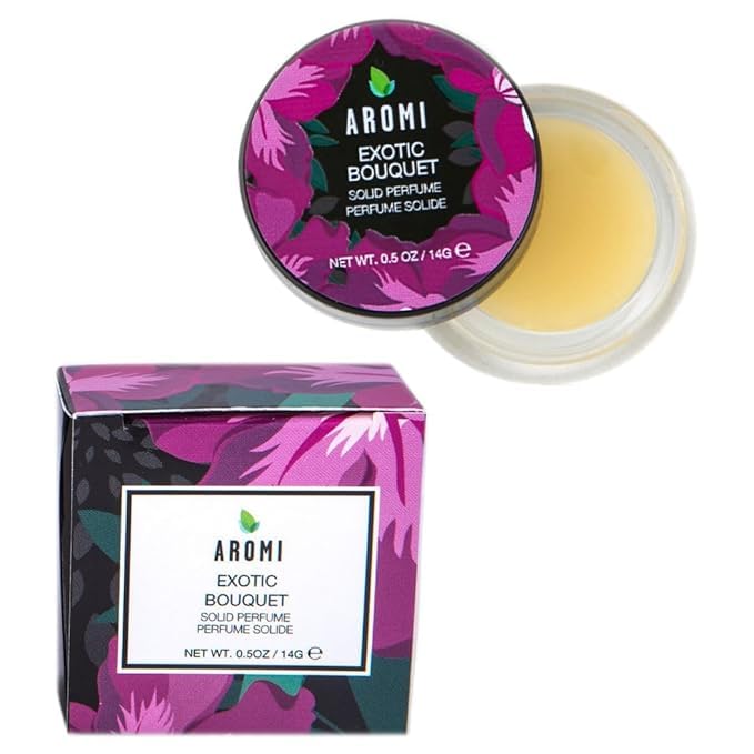 Aromi Solid Perfume | Floral Fragrance, Red Currant, Tuberose, Woodsy Scent, Vegan, Cruelty-free, Stocking Stuffer, Travel, Small Women’s Gift, Concentrated, Alcohol-Free (Exotic Bouquet)