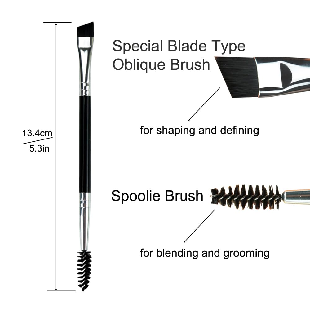 Upgraded Eyebrow Stamp Pencil Kit - Waterproof Eyebrow Pen, Black Eyeliner, Pomade, Customized Blade Brush and Razor