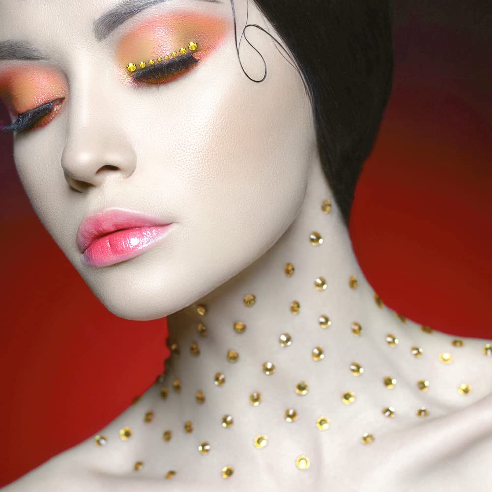 1440Pcs Lemon Yellow Crystal Rhinestones,Glass Flatback Rhinestones Gemstones for Nail Face Makeup Art Crafts Clothes Decoration - (SS12, 3.0mm,Lemon Yellow)