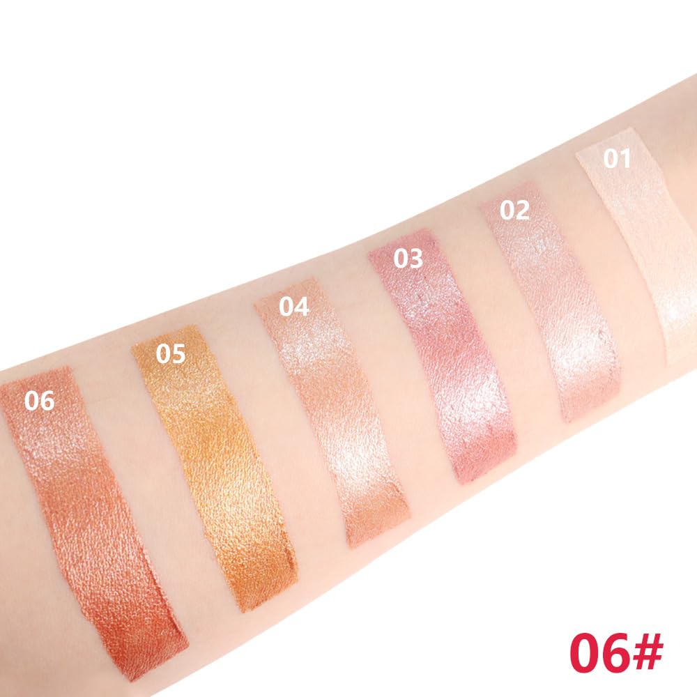 Copper Shimmer Cream Eye Shadow Stick Makeup for Women, Copper Shimmer Matte Eye Shadow Brightener Stick for Eyes, Long-lasting Waterproof Eyeshadow Pencil Applicator Blendable for Eye Highlight 06