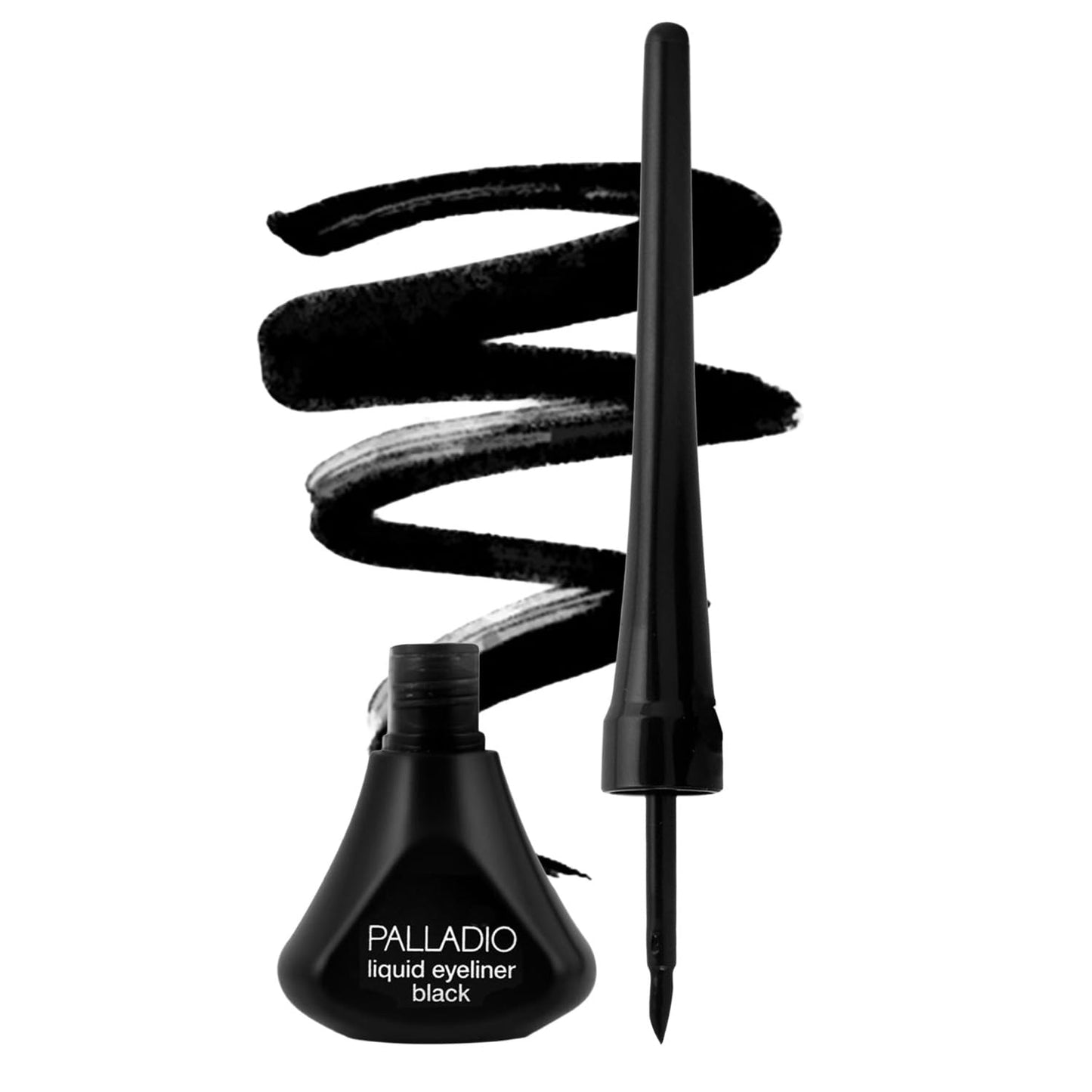 Palladio Liquid Eyeliner, Black, Highly Pigmented, For Intense Eye Definition, Smear-proof Liquid Eyeliner, Includes Easy Grip Wand and Felt Tip Applicator