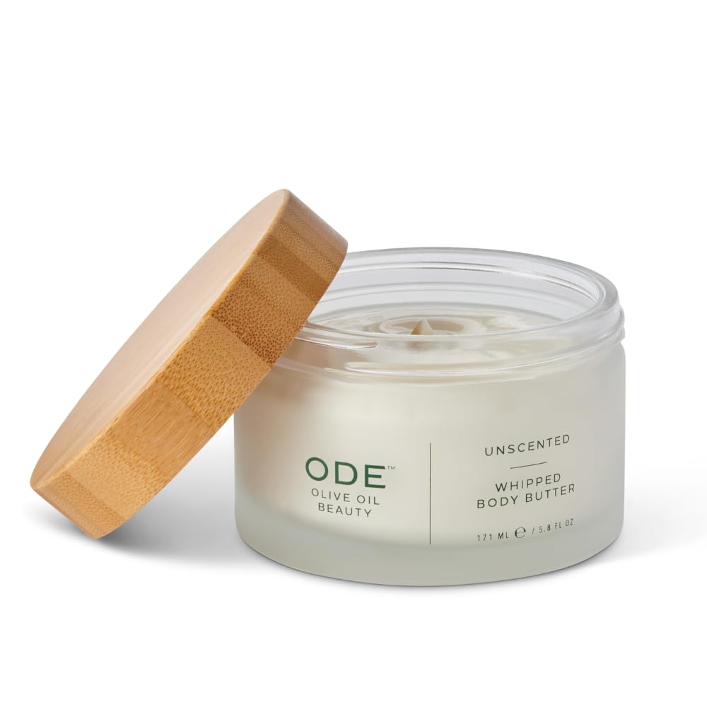 McEvoy Ranch Whipped Body Butter | ODE Olive Oil Beauty | 5.8 FL OZ | Crafted with Organic EVOO, Hyaluronic Acid, Organic Shea & Cocoa Butters | Nourishing, Brightening, Firming (Unscented)