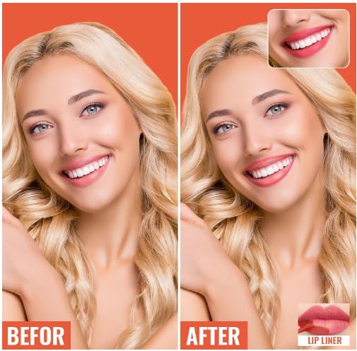 2pcs Lip Stain Peel Off - Lip Liner Stain Long Lasting Waterproof,2-in-1 Lip Liner with Tweezer Nude Matte,Non-Stick Cup,Highly Pigmented，Natural Finish,Stay On All Day,Perfect for Gift (Mauve+Rose)