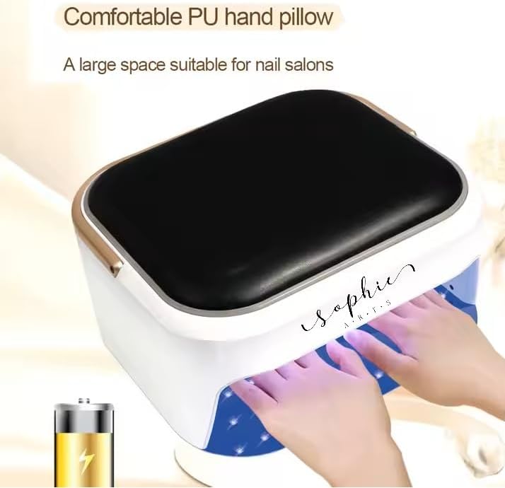 Sophie Arts Super Strong LED/UV Nail Lamp, 82 LED Beads, 12-Hour Battery Life, Fast Dry for UV Gel, Acrylic and Builder Gel (Black)