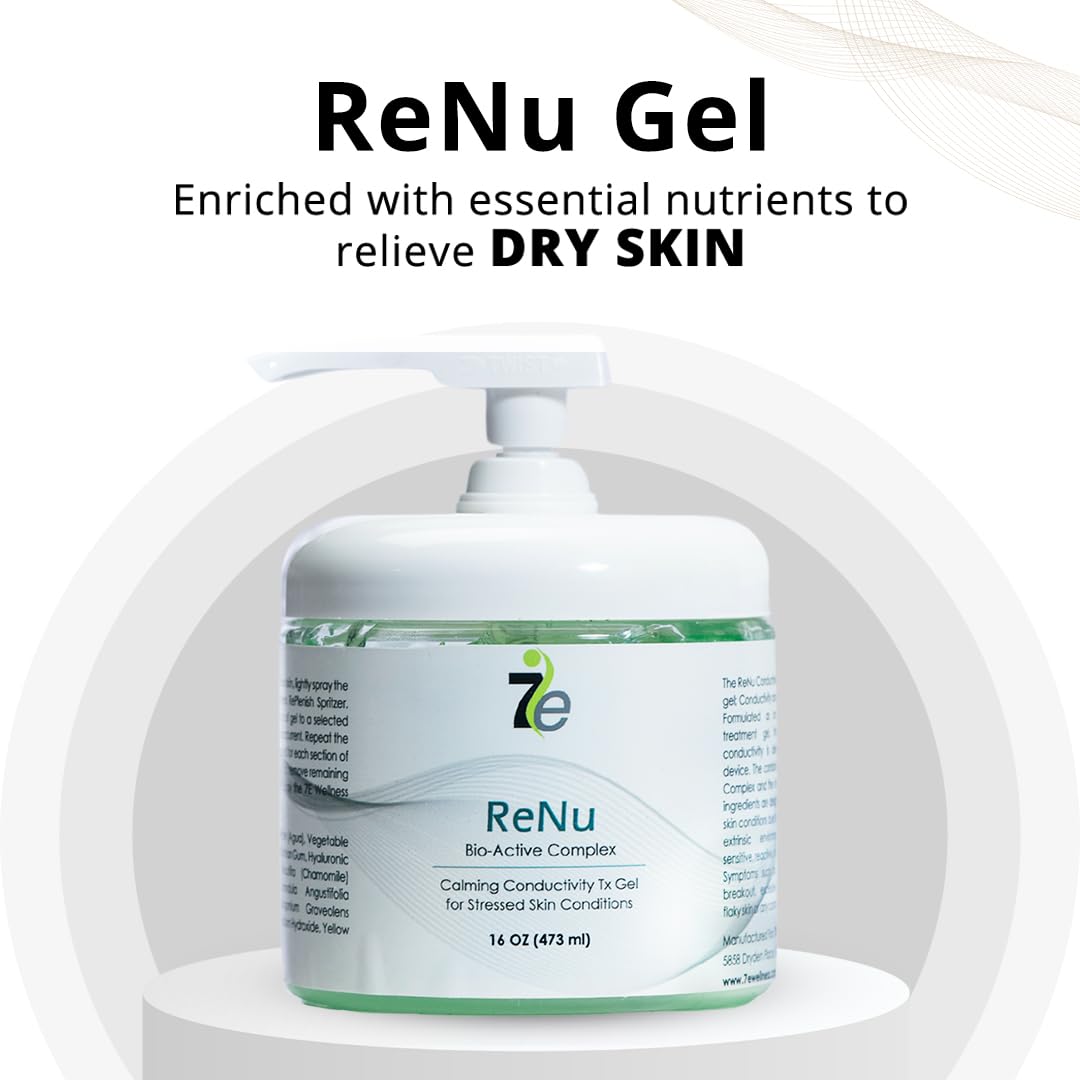 7eWellness Myolift ReNu Conductive Gel for Microcurrent, Renu Microcurrent Conductive Gel for Face Dry Skin (16oz / 473 ml)