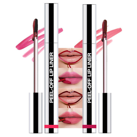 2 Pcs Matte Liquid Lip Stain Peel Off Lip Liner, Long Lasting Lip Tattoo, Waterproof & Transfer-Proof Lip Liner Peel Off Lip Gloss for All Skin Types. 0.12 fl oz #00+#06