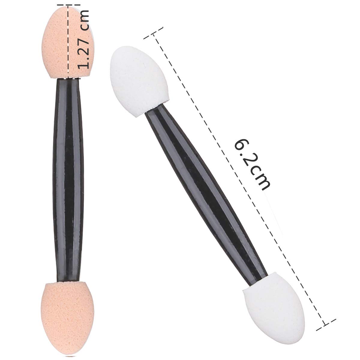 Akstore 200PCS Disposable Dual Sides Eye Shadow Sponge Applicator Eyeshadow Brushes Makeup Brush (Black)