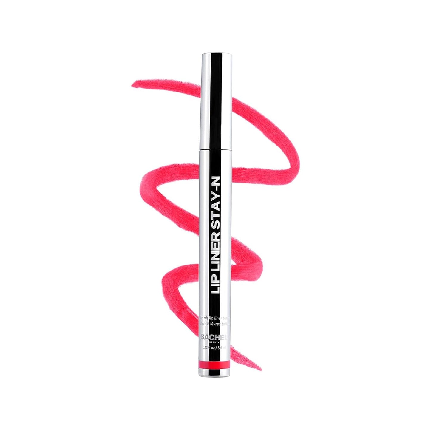 Sacheu Lip Liner STAY-N Peel Off Lip Stain — Long Lasting Matte Lip Tattoo Transfer Proof Lipstain Infused with Hyaluronic Acid & Vitamin E for All Skin Types — Vegan & Cruelty-Free, leftonRED