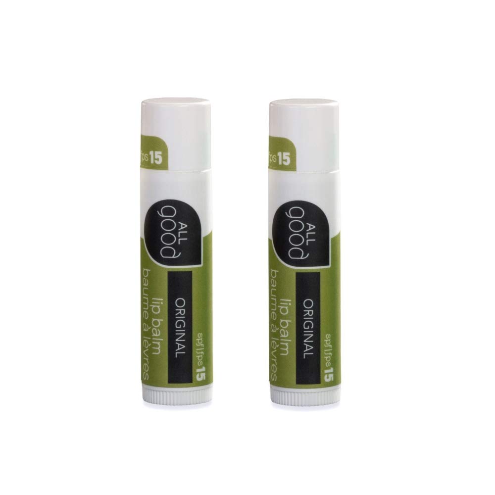 All Good SPF 15 Lip Balm for Soft Smooth Lips - Calendula, Lavender, Olive Oil, Beeswax, Vitamin E | Zinc Oxide Sun Protection (Original)(2-Pack)