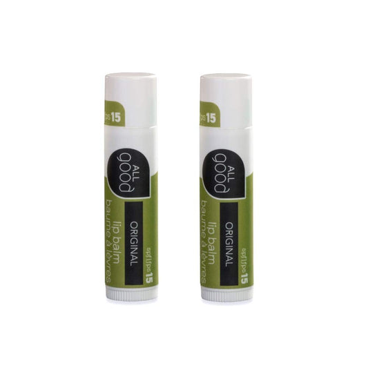 All Good SPF 15 Lip Balm for Soft Smooth Lips - Calendula, Lavender, Olive Oil, Beeswax, Vitamin E | Zinc Oxide Sun Protection (Original)(2-Pack)
