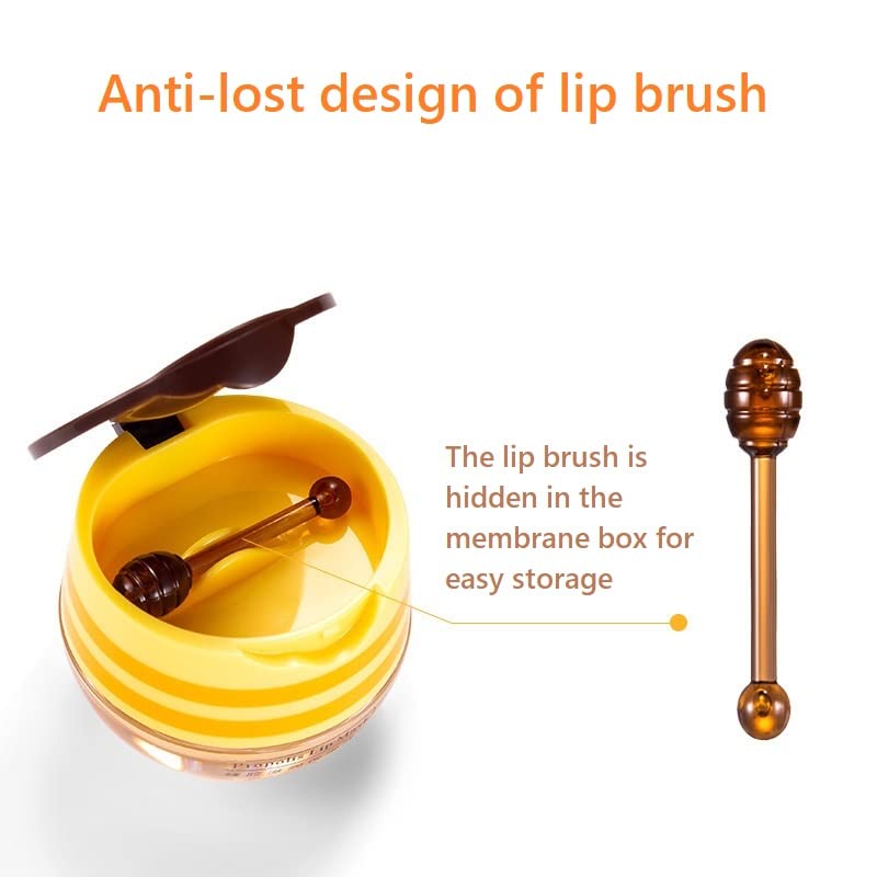 2 Pcs Lip Balm Honey Pot,Honey Propolis Lip Mask Hydrating & Prevention Dry and Cracked Lip Scrubs Exfoliator