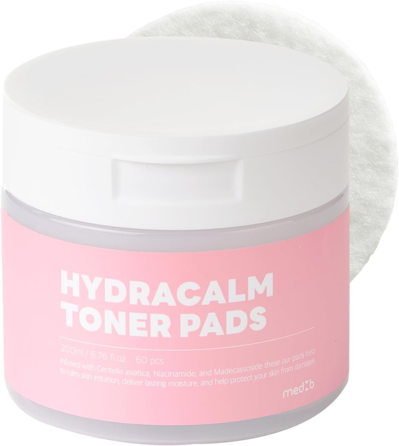 MEDB Hydracalm Toner Pads | BHA & PHA | Daily Toner Pad | Improving Elasticity, Korean Skin Care, Hydrating, for Troubled Skin & Breakouts | 60 Pads