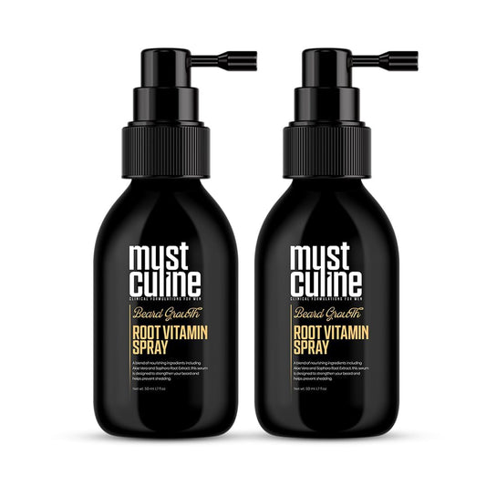 Masculine Beard Growth Vitamin Spray for Fuller, Stronger, Longer, and Bushier Beards (2 Pack)