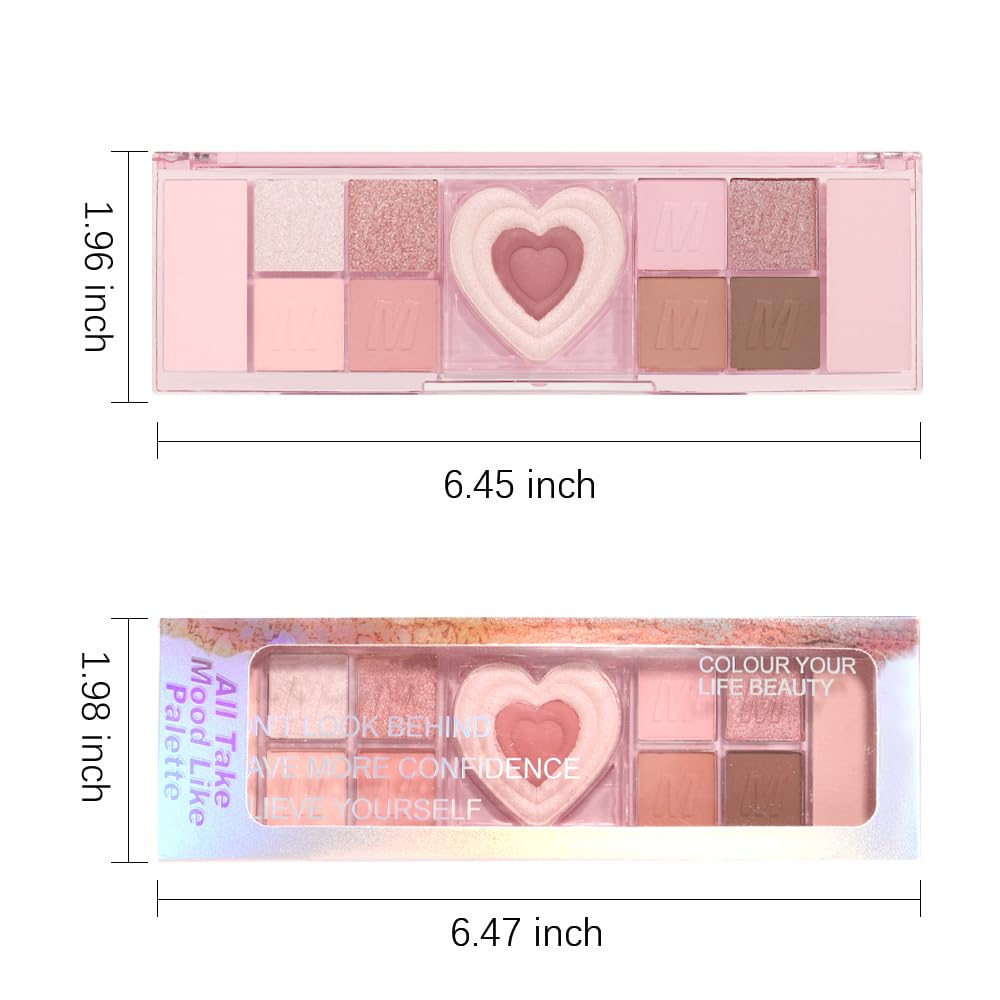 12 Colors Nude Natural Pink Matte Shimmer Eyeshadow Palette for Eye Makeup,High Pigmented Brown Eye Shadow Primers Powder Palet de sombras de ojos