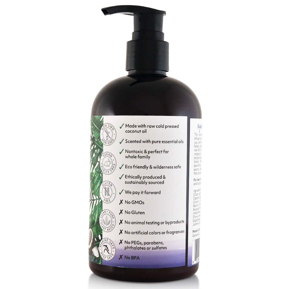 Coco Fiji Face & Body Lotion Infused With Coconut Oil | Lotion for Dry Skin | Moisturizer Face Cream & Massage Lotion for Women & Men | Night Blooming Jasmine 12 oz, Pack of 1