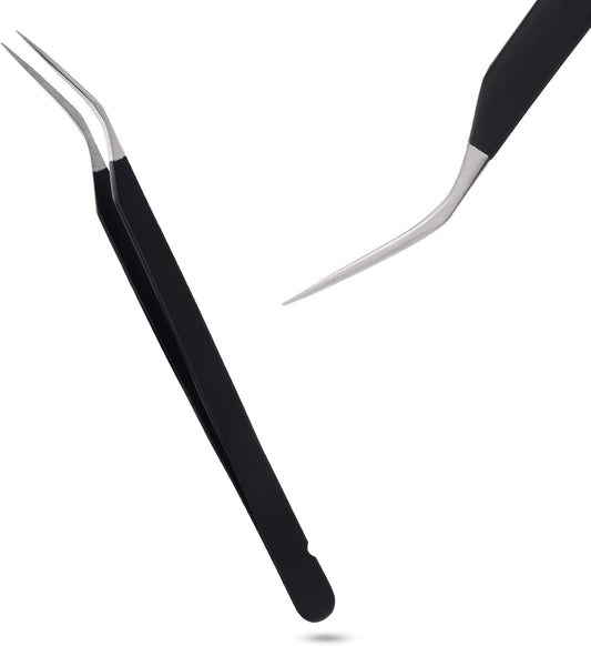 My Lash Tools New Isolation Lash Tweezers Eyelash Extensions Best for Individual Isolation & Classic Lashes Japanese Stainless Steel Lightweight Precision Lashing Twisers (Matte-Black)