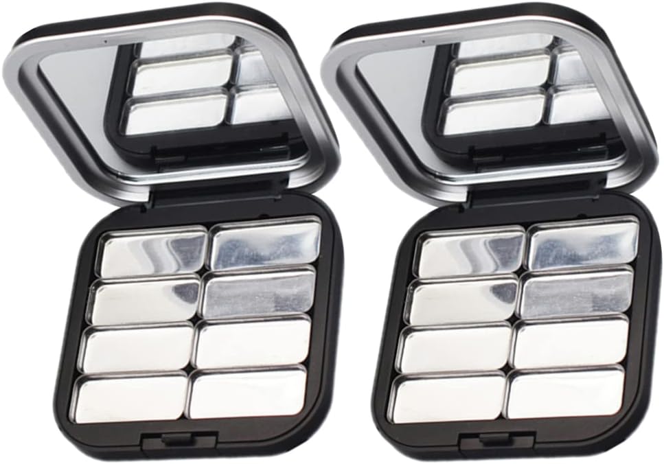 Beaupretty 2pcs Empty Lipstick Palette DIY Lipstick Lip Balm Blusher Containers Refillable Makeup Eyeshadow Storage Case Box with Mirror