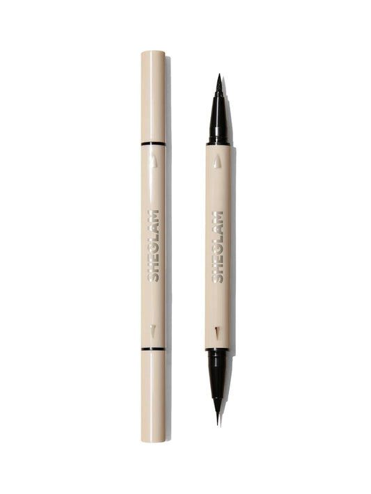 SHEGLAM Multi-Tasker Line & Detail Eyeliner Pen-Black 2 In 1 Waterproof Double Head Liquid Eyeliner Pencil