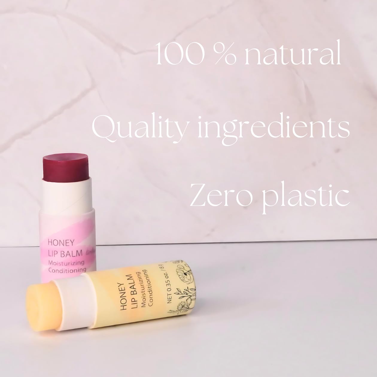 Organic Honey Lip Balm - 100% Grassfed Beef Tallow Chapstick for Women, Natural Raw Honey & Argan Oil - Ultra Moisturizing, Conditioning, Chemical Free - 3 Pack (3x0.15 oz) Tinted